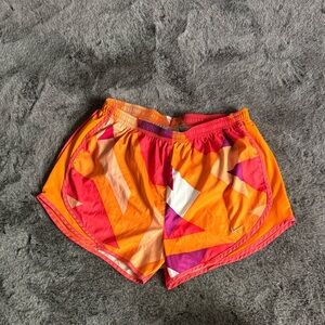 Nike Women's Orange and Pink Athletic Shorts